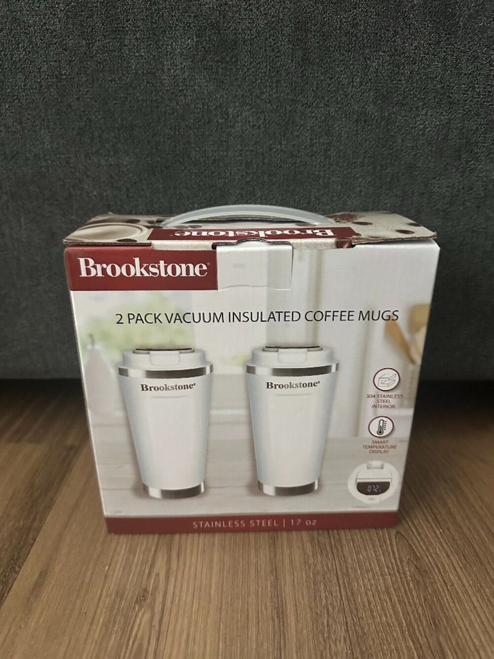Brookstone 2 Pack Vacuum Insulated Coffee Mugs